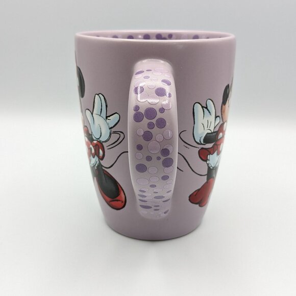 Minnie Mouse Disney Store Purple Polka Dot Mug, Minnie Mouse Red Dress and Bow - Picture 2 of 10